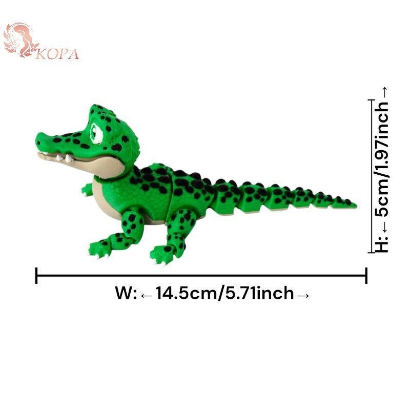 KOPA Cá sấu di chuyển thực tế - Trang trí máy tính để bàn in 3D, Quà tặng vui nhộn cho trẻ em VN