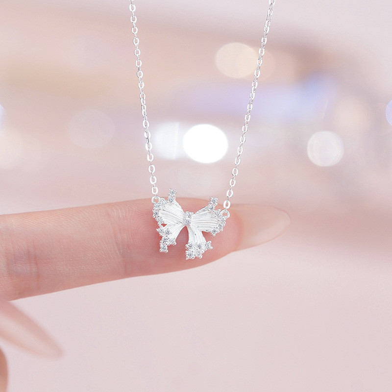Vòng cổ bướm dễ thương S925 Sterling Silver Sweetheart