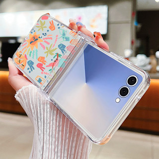 Ốp Điện Thoại Trong Suốt Ngôi Sao Nhiều Màu Sắc Cho Samsung Galaxy Z Flip 7 Flip 7FE Flip 6 Flip 5 Flip 4 Flip 3 5G Full Bản Lề Cứng PC Gấp Bao Dành Cho Samsung Z Flip 7 7FE 6 5 4 3