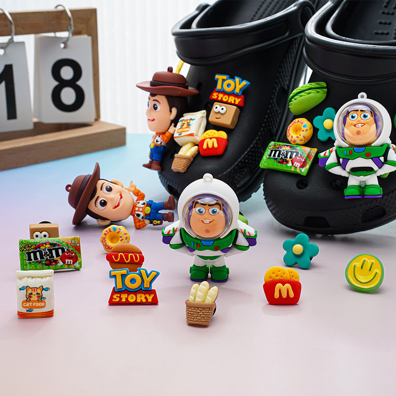 Phụ Kiện Lỗ Giày Ba Chiều Buzz Lightyear Câu Chuyện Đồ Chơi, Phù Hợp Crocs, Tháo Rời, Busch, Zhibixing, Hoa