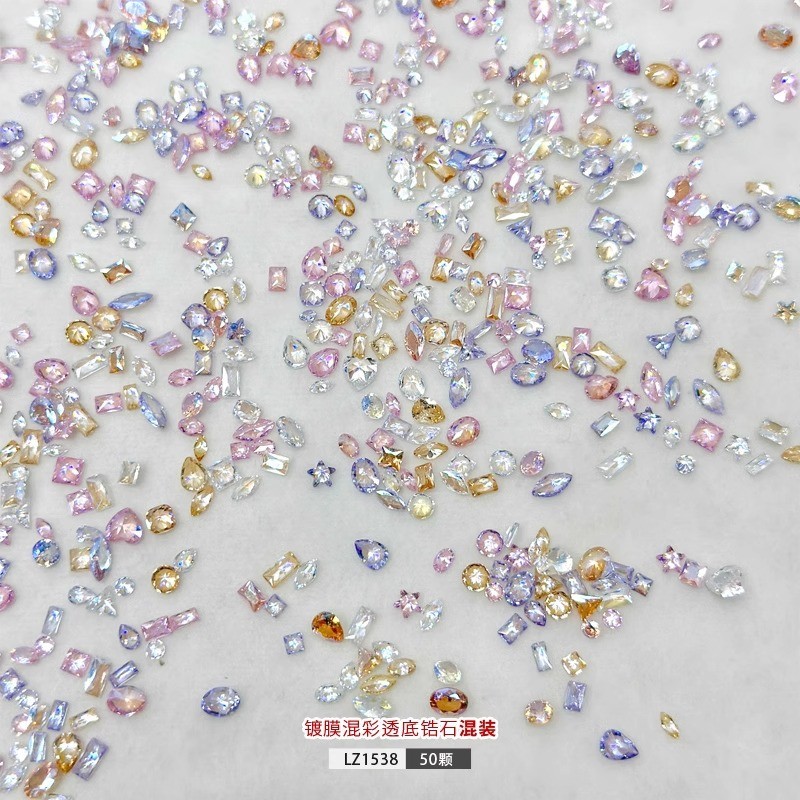 5A Màu Phantom Trong Suốt Đáy Làm Móng Tay Zircon Kim Cương Hỗn Hợp Màu Zircon Hỗn Hợp 50 Miếng Thủy Tinh Pha Lê Làm Móng Tay Kim Cương Trang Sức Đáy Phẳng Kim Cương 2025.12.31