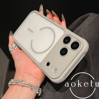 Ốp điện thoại từ tính chống rơi bốn góc cảm giác da thích hợp cho iPhone 17 / 16 / 15 / 14 / 13 / 12 lỗ tản nhiệt bốn mặt mờ bọc hoàn toàn vỏ silicon chống rơi