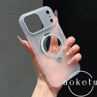 Kính lúp Ice Mist sang trọng Giá đỡ xoay 360 Vỏ điện thoại từ tính Thích hợp cho iPhone 14, 15, 16, 17 Pro Max Matte Bao gồm tất cả PC Vỏ cứng chống rơi