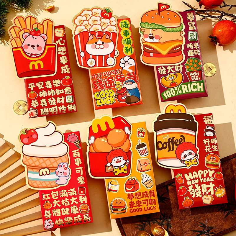 [Hàng có sẵn] Bao lì xì Tết 2026 Năm Ngọ dạng dài nắp gập –  phong bao đỏ hình ngựa chủ đề phát tài