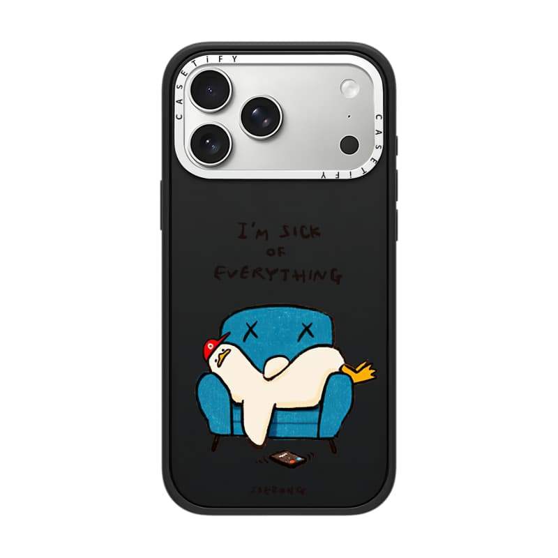 CASECASE X I 'm Sick of Everything Case White Camera Ring Edition Matte Đen Cứng Hút Từ Tính Tác Động Dành Cho Apple IPhone 13 14 15 16 17 Pro Max Air Plus Có Hộp