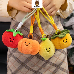 Rytanda Cà Chua Plushie Móc Khóa Trái Cây Rau Móc Chìa Khóa Chanh Chuối Mô Phỏng Dễ Thương Hồng Bí Ngô Lê Đỏ Táo Quà Tặng Sinh Nhật Cho Trẻ Em Mặt Dây Chuyền Mềm Trang Trí Ba Lô