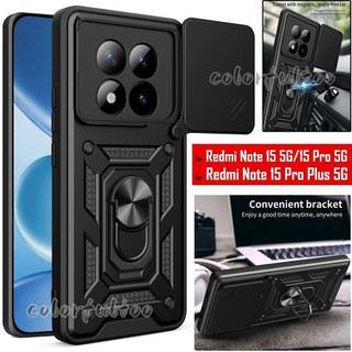 Ốp Nhẫn Từ Tính Cho Redmi Note 15 Pro Plus 15Pro + Note15 Note15Pro 5G 4G 2026 Armor Vỏ Chống Sốc Đẩy Kéo Camera Protec Vỏ Điện Thoại PC Cứng Ốp Lưng Đứng Giá Đỡ Ốp Lưng
