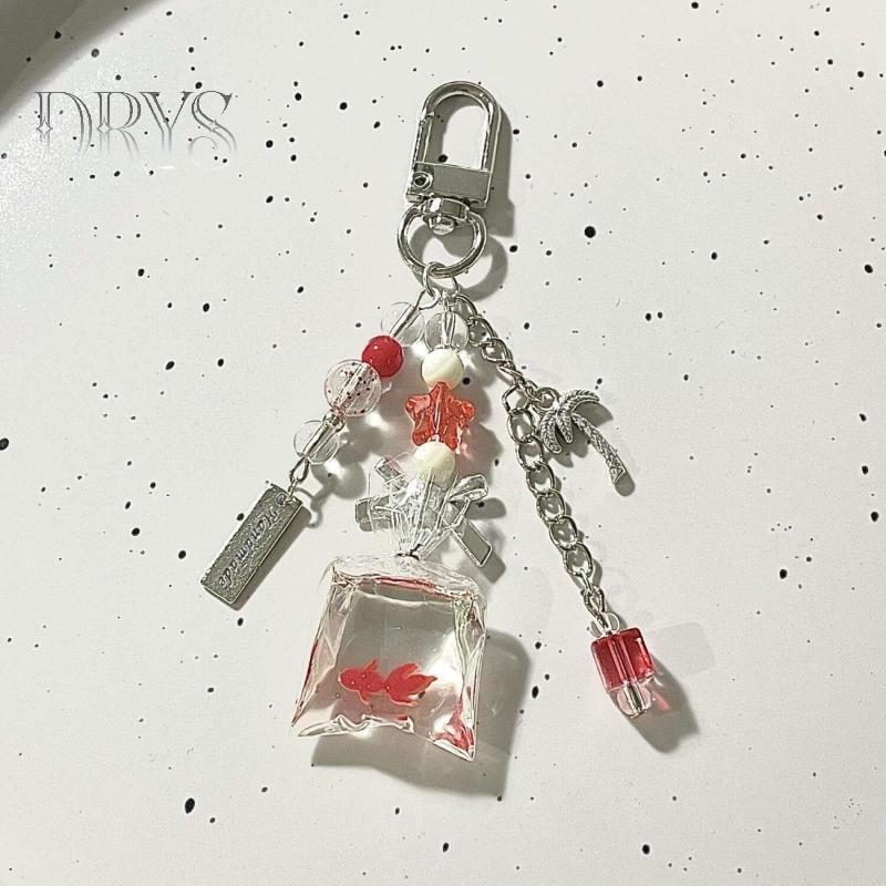 (TFT) 1 Túi Nước Cá Tinh Tế Cây Dừa Quyến Rũ Cá Nhiệt Đới Móc Khóa Túi Mặt Dây Chuyền Cá Thanh Lịch Móc Khóa DIY Trang Trí MỚI