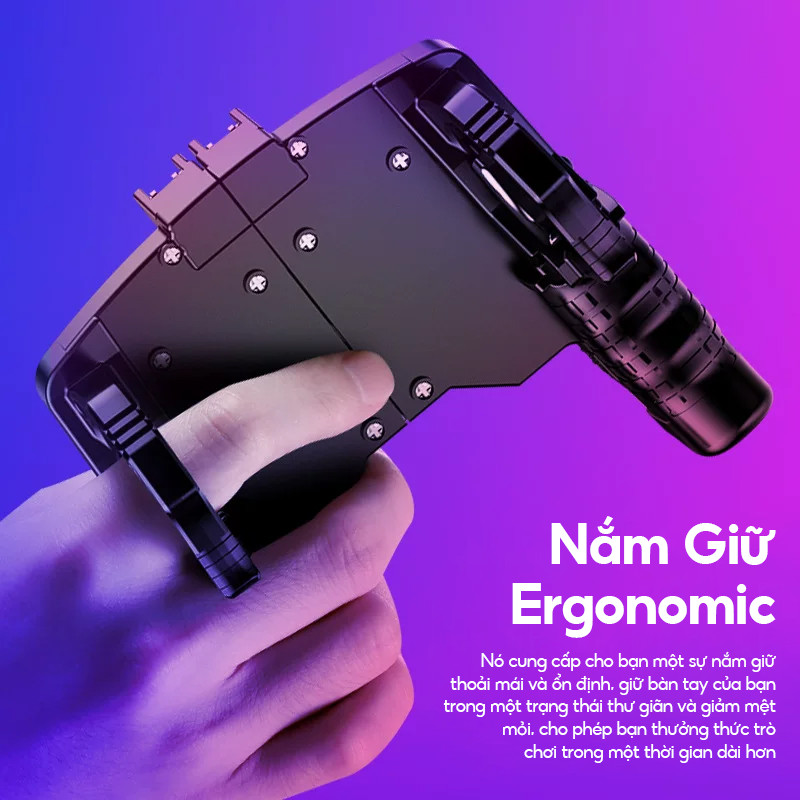 Tay Cầm Chơi Game Mobile Cò Bắn Kim Loại Nút Cơ Siêu Nhạy Cho PUBG Free Fire COD Mobile Game Trigger