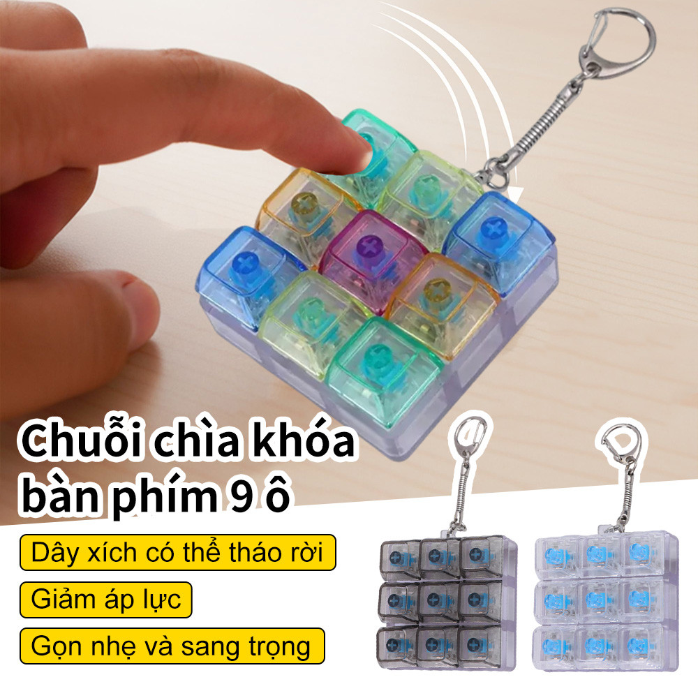 Fidget Toy kèm bàn phím - Móc khóa có nút đèn LED, Đồ chơi chống căng thẳng cho người lớn giải tỏa căng thẳng