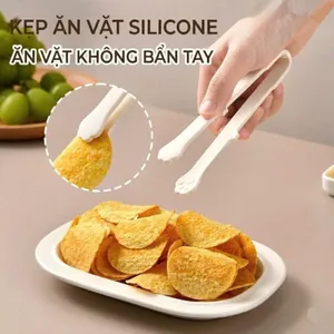 Kẹp gắp đồ ăn silicon hình chân mèo dễ thương chống trượt không bẩn tay