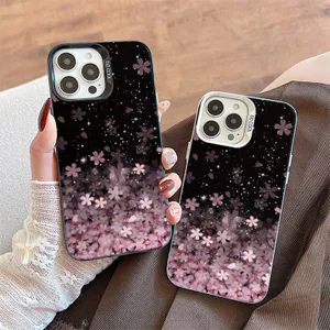 Ốp Lưng Cho Samsung Galaxy A07 A06 A05 A04 A03 A02S A17 A16 A15 A14 A13 A12 A25 A23 A22 A20 A35 A31 A30 A55 A52 A51 A50 Mạ Acrylic IMD Case Họa Tiết Hoa Tím CYIM101