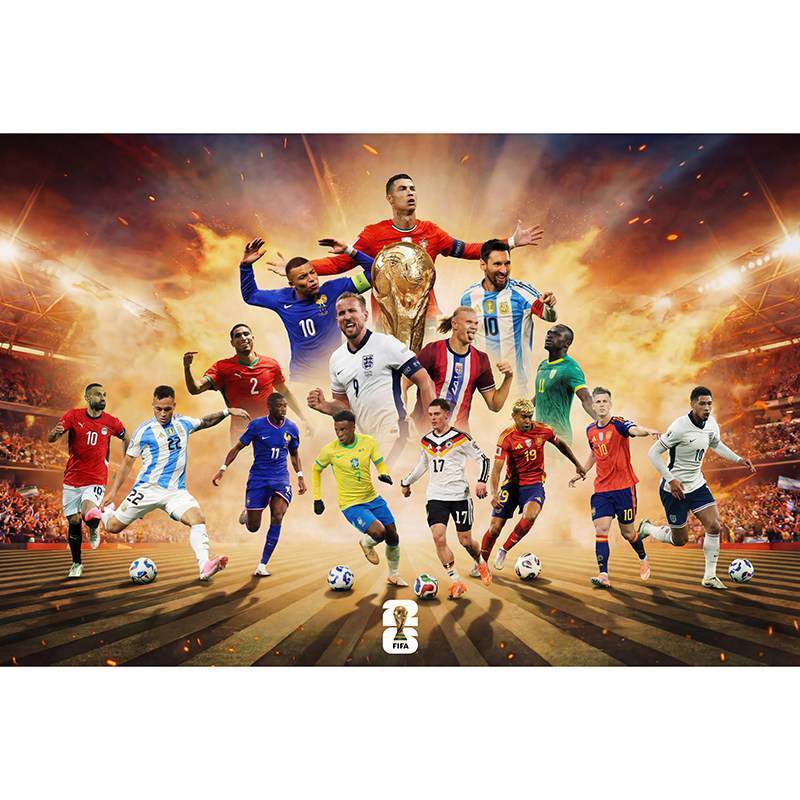 FIFA World Cup 2026 Schedule Canvas Wall Art USA Canada Mexico Soccer Tournament Poster Home Decor Unframed Waterproof