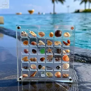 Hộp trưng bày vỏ sò từ tính AWNGD, Hộp lưu trữ vỏ sò bằng nhựa trong suốt, Mini 36 / 64 / 100 lưới công suất lớn Ngăn sắp xếp thủ công nhỏ