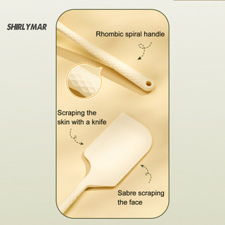 Thìa silicone nhà bếp tiết kiệm không gian, dụng cụ cạo có thể điều chỉnh, tay cầm tiện dụng, chịu nhiệt, thiết kế hồ quang hai mặt