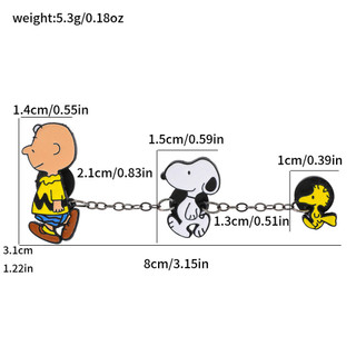 1 Chiếc Hoạt Hình Dễ Thương Snoopy Kim Loại Huy Hiệu Trắng Chó Beagle Hợp Kim Trang Trí Thổ Cẩm Phụ Kiện