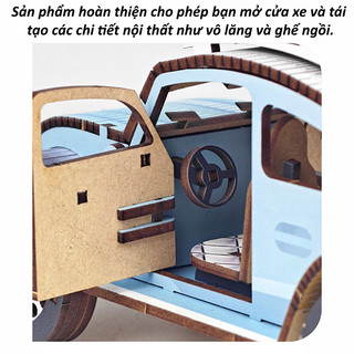 【BabyJoy】Đồ chơi lắp ráp 3D bằng gỗ,mô hình xe Volkswagen Beetle,đồ chơi giáo dục cho trẻ em,Nâng cao kỹ năng thực hành