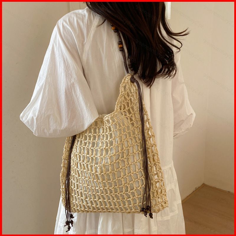 GC2 Túi tote dệt ống hút sức chứa lớn kỳ nghỉ đơn giản Túi đeo vai thông thường Túi du lịch thời trang CG2