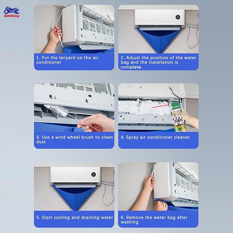 XOITOP 100cm Air Coditioning Cleaning Cover Bag PVC Thiêned Cleaner Có Ống Nước Nhà 1-1.5P Chia Treo Điều Hòa Dụng Cụ VN
