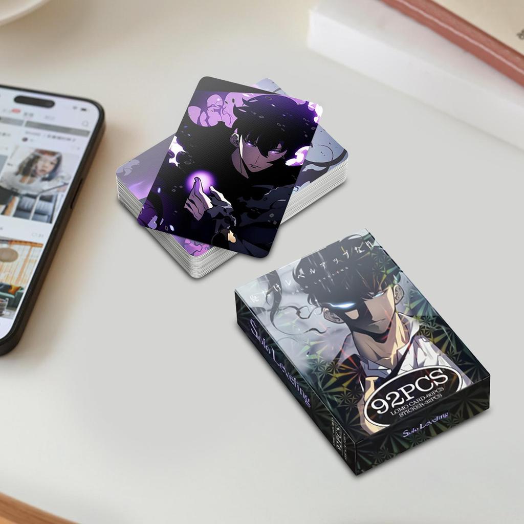 For Solo Leveling Anime Cards Packs Anime Fans Card Collection 92 Pieces Thick Collectible Bundle Accessories junlavn