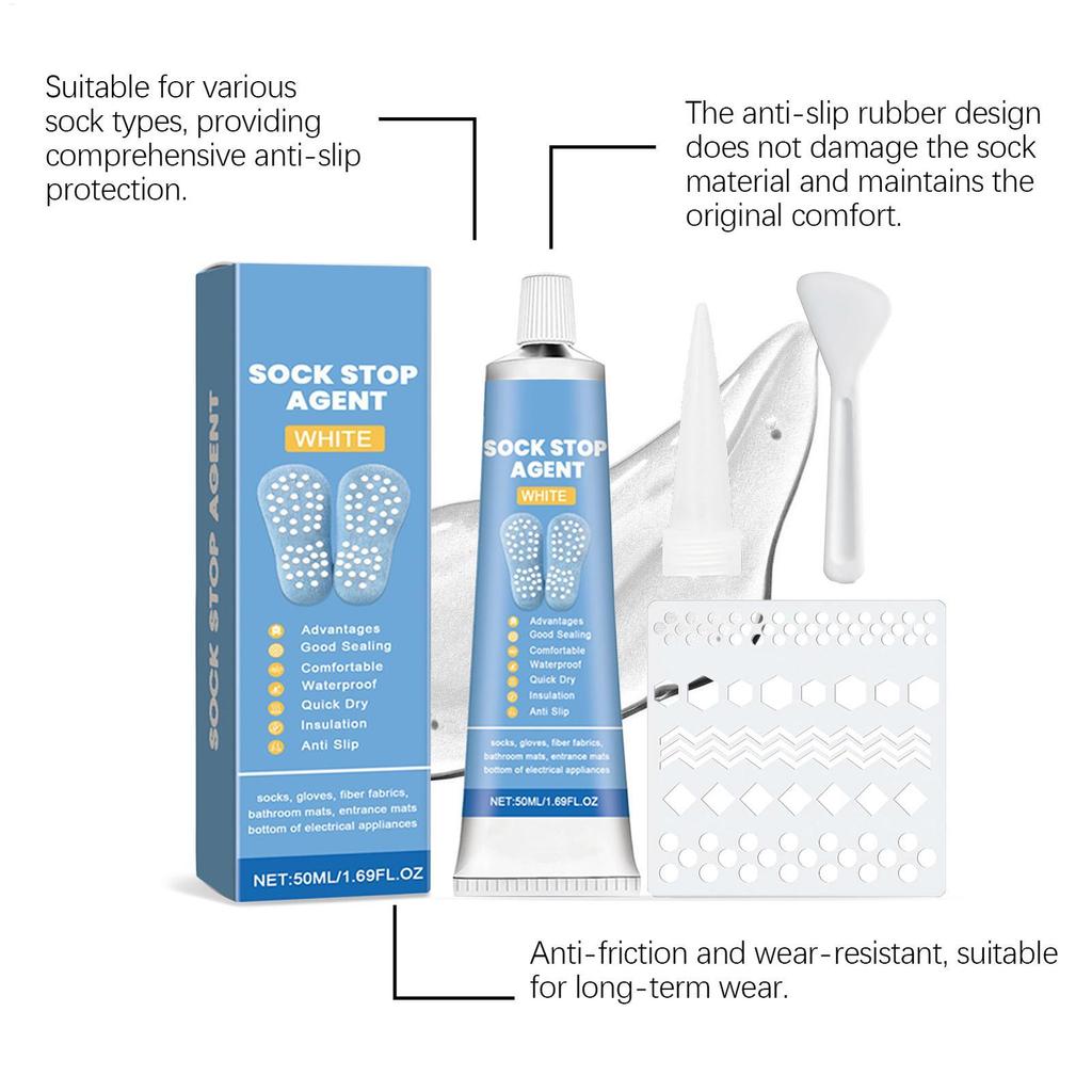 Sock Non-slip Adhesive Sock Stop Non Slip 3D Fabric Textile Liquid Paint 50ml Sole Grip Protection Anti Slip mueadsyvn