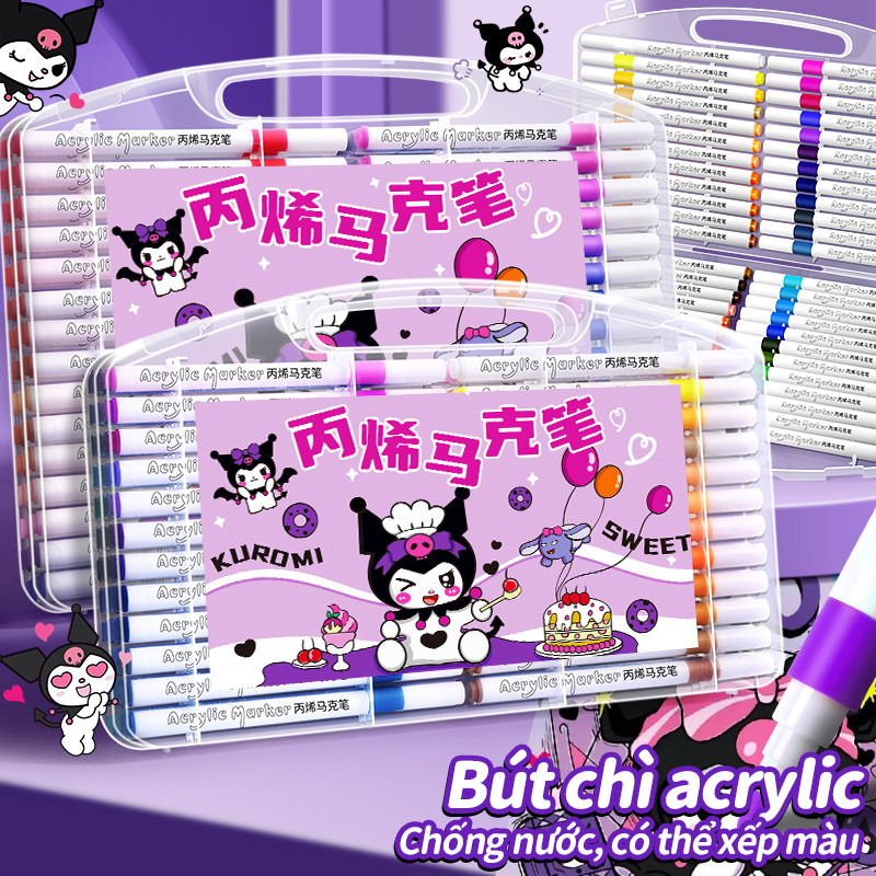 Bút acrylic marker cao cấp 24/36/48/60 màu – Màu sắc tươi sáng, vẽ được trên mọi chất liệu.