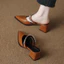 Giày Cao Gót Mũi Nhọn VN Vuông, Phong Cách Nữ, Phong Cách Chui Đầu, Size Lớn, Size 34-41