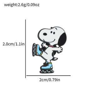 10 Cái / bộ Dễ Thương Snoopy Kim Loại Men Pin Chó Trắng Hợp Kim Trâm Cài