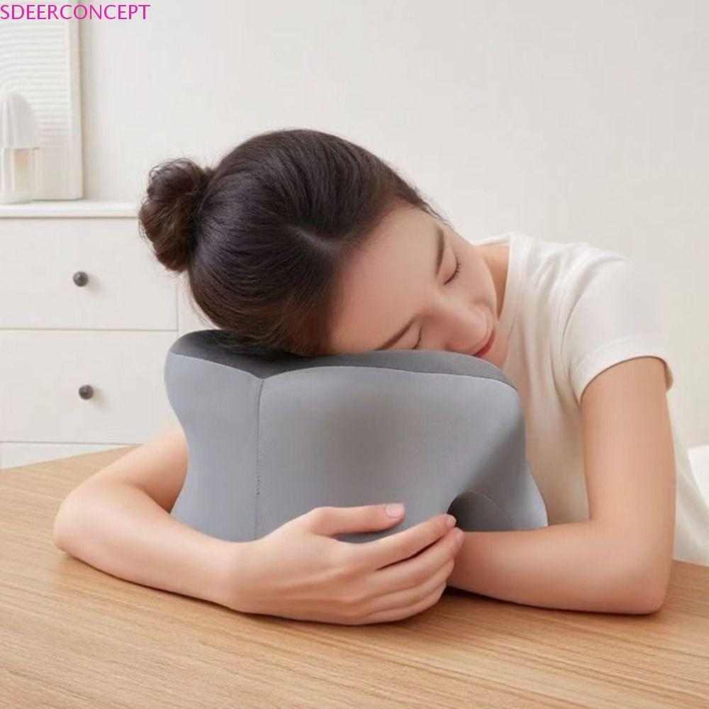 Gối nghỉ trưa để bàn SDEERCONCEPTNR, Gối ngủ trưa hình chữ U thoáng khí tiện dụng dành cho học sinh, Gối hỗ trợ cổ tạo bọt thân thiện với da gia đình