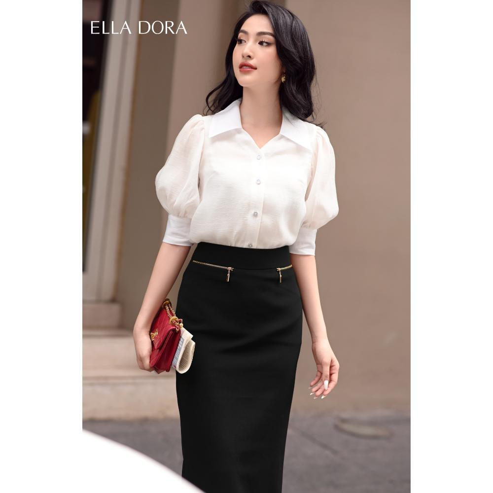 Chân váy công sở ELLA DORA thiết kế khóa đồng form ôm thanh lịch sang trọng màu ĐEN [CV196]