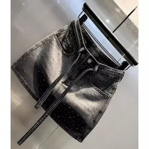 Váy Denim Chữ A Phong Cách Công Nghiệp Cổ Điển Cho Nữ - Màu Đen Hè 2026
