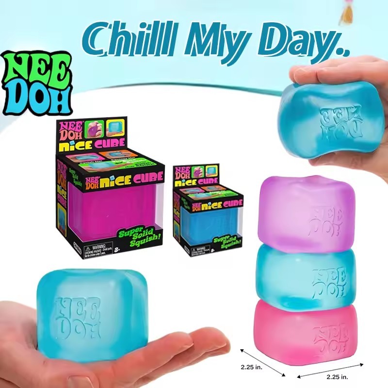 Schylling  Nice Cube (Bộ 1 - 3 miếng): Bắt đầu hành trình căng thẳng giác quan tuyệt vời - Giảm căng thẳng và xếp hình - Giải quyết