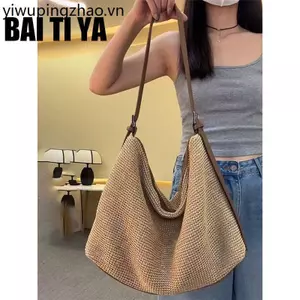 Túi Phổ Biến Năm Nay Nữ 2025 Phong Cách Mới Túi Rơm Dung Tích Lớn Thời Trang Đơn Giản Kỳ Nghỉ Đi Lại Nách Túi Tote