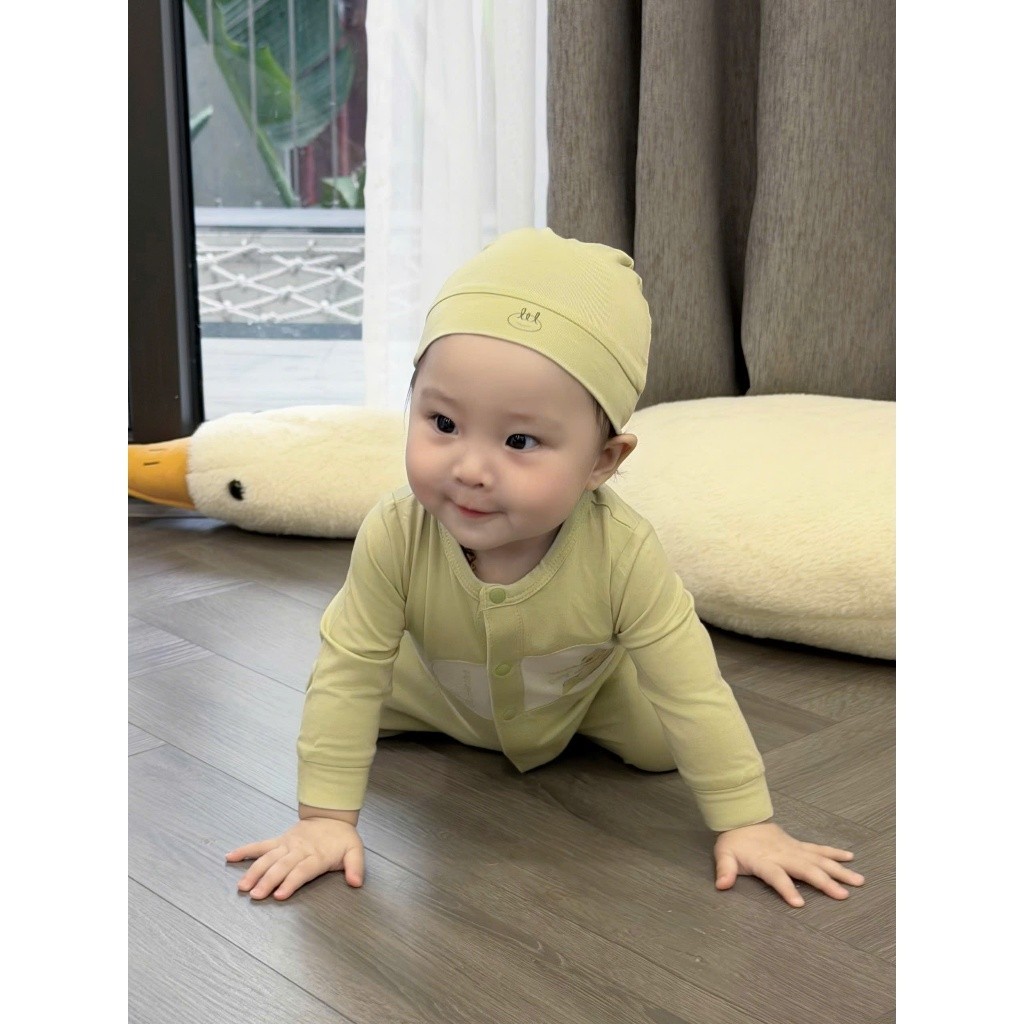 Bộ body sơ sinh [ Vải mềm, mát, co dãn thấm hút tốt] Lil Little Love (DBD04) tặng kèm mũ, bao tay chân Hoặc yếm sơ sinh