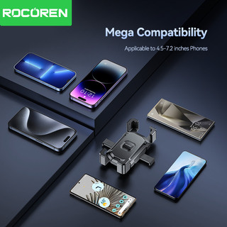 Rocoren Motocycle Giá đỡ điện thoại Gương chiếu hậu Giá đỡ điện thoại đa năng 4,5-7,2 inch Giá đỡ điện thoại di động Chống sốc
