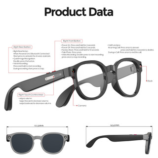 2025 Kính râm thông minh S1 mới có Camera HD AI Dịch cuộc gọi Bluetooth Trợ lý giọng nói Tính năng dành cho nam nữ Kính thông minh