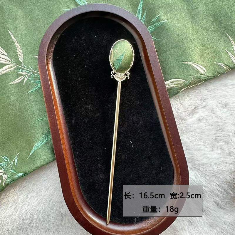 Kẹp tóc mỏ vịt handmade thêu lá tre, phong cách retro và phù hợp cho mùa xuân