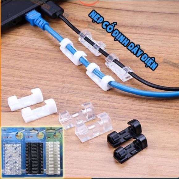 M7 VỈ 20C KEO 3M MỚI Nẹp Cố Định Dây Điện Kẹp Giữ Cáp Sạc Nẹp Dây Điện Chống Rối Dán Tường  MALAN