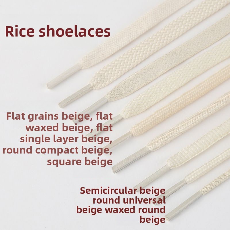 Dây giày phong cách Off-Trắng cho nam nữ, tròn, cotton nguyên chất, phù hợp giày thể thao, lười, da và bóng rổ