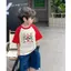 Baju kanak thun trung bình, bé trai bé gái, in hình Jixianglong, trẻ nhỏ ngắn tay, hợp dành cho bé