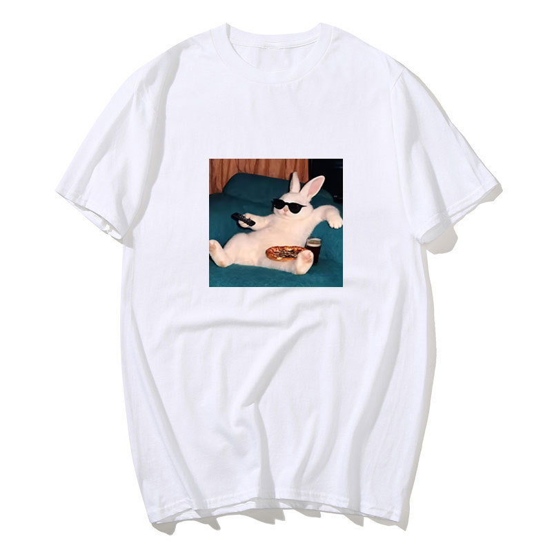 Lười Bunny Meme Thỏ 100% Cotton, thời trang đường phố