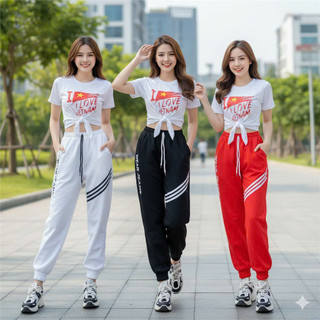 Áo sao vàng buộc vạt I LOVE VIỆT NAM chất coton mát mịn thoáng, đồng phục đã ngoại, biểu diễn...