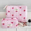 Túi trang điểm FAVORITEGOODS, Túi vệ sinh di động màu hồng, Túi giặt dung tích lớn sọc dâu tây dễ thương dành cho sinh viên