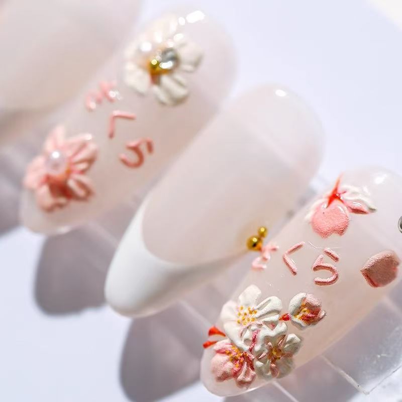Hoa Dễ Thương Làm Móng Miếng Dán Dập Nổi Hồng Hoa Anh Đào Cánh Hoa Tất Cả Trận Đấu Tươi Chống Thấm Nước Trang Trí Móng Tay 2025.12.29