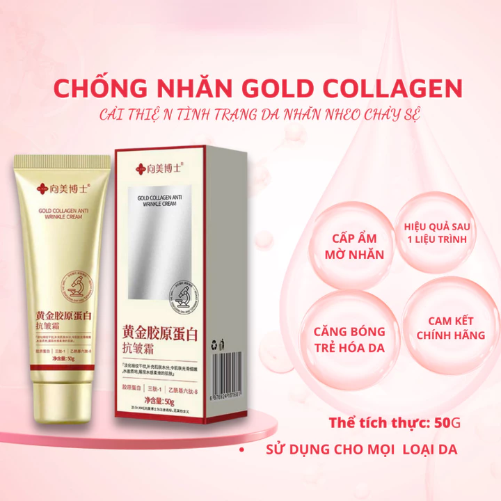 Kem Chống Nhăn Gold Collagen , Chống Lão Hóa,Kem Dưỡng Ẩm ,Kem Chăm Sóc Da 50G