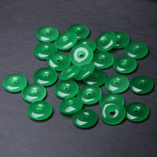 Mặt dây chuyền jade Malaysia 15mm màu xanh full - An toàn cho DIY và phụ kiện thời trang