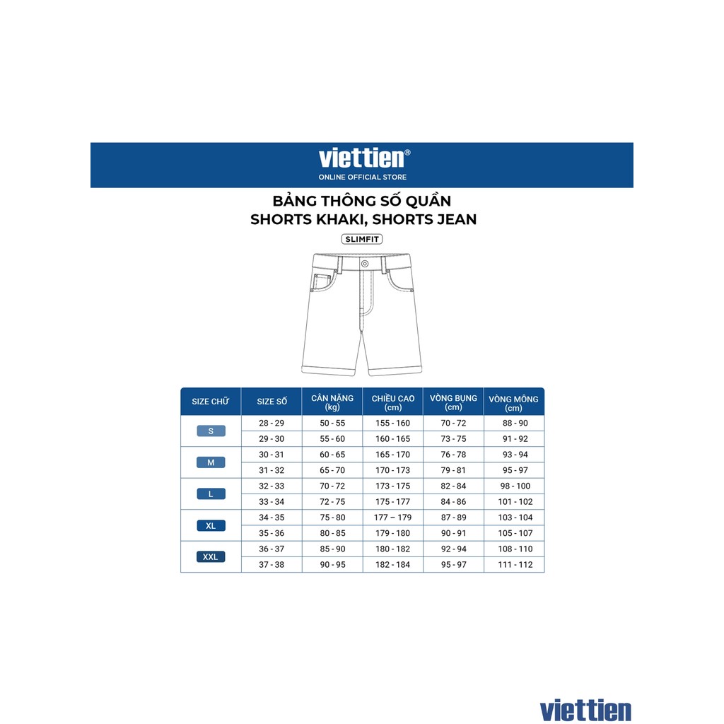 Quần short Tây VIETTIEN SMART CASUAL vải Polyester form REGULAR VT00000575