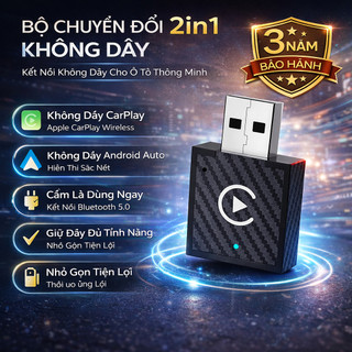 Bộ chuyển đổi CarPlay 2in1 bộ chuyển CarPlay xe hơi adapter CarPlay Android Auto, tương thích Apple CarPlay Android Auto