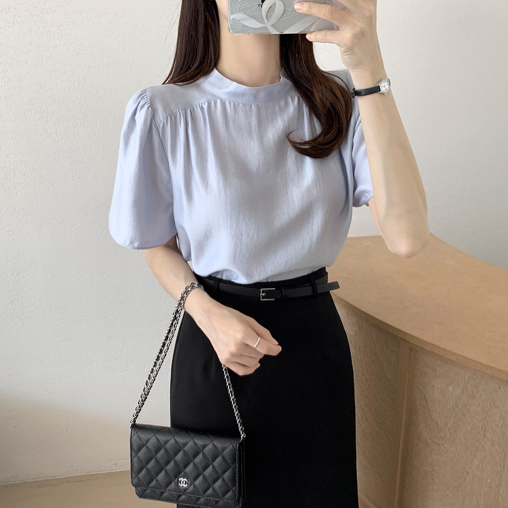 SUXI Áo thun ruy băng kiểu Pháp nhẹ nhàng cho mùa hè 260402