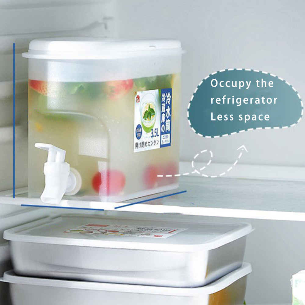 Bình đựng nước lạnh bằng nhựa Hộp đựng nước lạnh tiện lợi 3,5L Ấm đun nước uống có vòi Trái cây Ấm trà Tủ lạnh